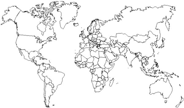 Mapa del mundo para colorear