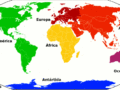 Mapamundi con sus continentes